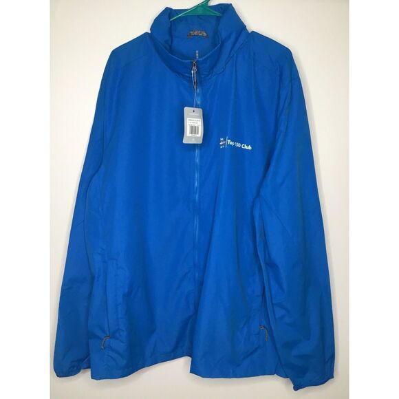 Elevate Mens Full Zip Windbreaker size 2XL Hooded Blue Lightweight Packable XXL - Picture 11 of 12